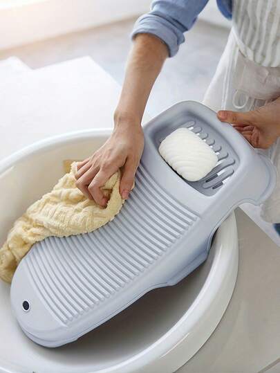 Planche à laver avec porte-savon, planche à laver portable antidérapante, planche à laver pour la maison, planche à laver manuelle robuste pour le lavage à la main des vêtements et des articles délicats, rangement suspendu, outil de nettoyage, accessoire pour la buanderie