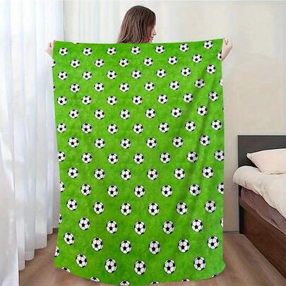 Comfortable Football-Themed Flannel Blanket - Soft, Warm And Versatile, Suitable For All Seasons - Great For Sofa, Bed, Office, Outdoor Camping And Travel - Ideal Gift For Sports Fans, Modern Style