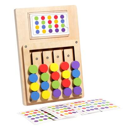 1 Box Wooden 5-Color Maze Game, Logic & Thinking Training Early Education, Children's Shape & Color Recognition, Baby Intelligence Development Toy