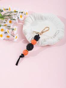 1个波西米亚风雏菊串珠钥匙扣，可爱硅胶雏菊吊坠，饰有纹理石珠和编织流苏，是送给朋友、姐妹和植物爱好者的贴心礼物。 - 多色 - 查看 3