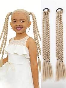 2顶18英寸手工编织扭辫假发，高温丝合成假发，适合女孩日常佩戴 - 彩色 - 查看 11