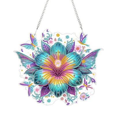 1件套5D DIY钻石画套装，春季渐变花卉图案设计，钻石艺术马赛克挂饰，适合家居花园装饰，是送给朋友和家人生日及节日的绝佳礼物