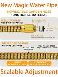 1 Piece Of Gardening Hose, Can Stretch Water Pipe Three Times, 25ft -75ft, Durable Hose, Expandable Hose, With Universal Water Pipe Fittings - Multicolor - View 4