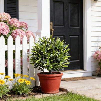 1/2 cọc trang trí sân vườn cao 23,6 inch, cọc cây ô liu nhân tạo, cây giả sống động như thật, hoàn hảo cho nhà và ngoài trời, hiên nhà, sân vườn, trang trí trong nhà và ngoài trời.