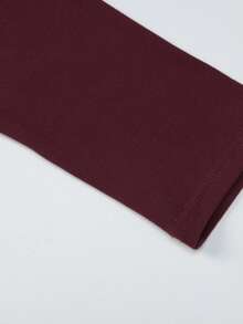 Vestido mujer invierno 2026, elegante, manga larga, corte ajustado, detalles calados, estilo sencillo - Burdeos - Ver 7