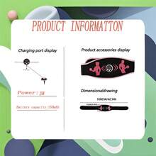 AXH USB Rechargeable Abs Stimulator Belt - Muscle Shaping Belt, Unisex Muscle Training Device, Abdominal Exerciser & Massager - Black - Black - View 7