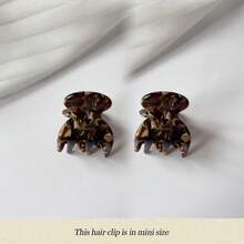 2 件/套迷你醋酸纤维发爪夹圆形几何发爪简约可爱甜美发夹侧夹女士发饰，多巴胺发夹发卡发夹发圈发夹适合秋冬假日装扮 - 多色 - 查看 14