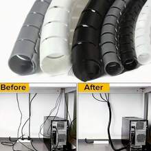 1 Roll 1M New Computer Cable Protection Tube. Network Cable Protective Sleeve, Anti- Cable Management Tube, Cable And Wire Organizer For Computer And Automotive - A - View 2