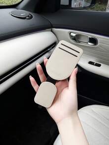 1pc Car Visor Storage Pouch Multifunctional Fashion Glasses Holder, Compact Space-Saving Car Visor Accessory, Multi-Color Options, Large Capacity Dual Slot Glasses Clip, Card Storage Pouch, Highly Practical, Easy Access, Doesn't Block View, Strong Magnetic Adsorption, Auto-Closing Car Interior Accessory - A - View 3
