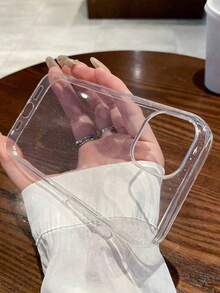 Sequins,Rhinestone 1pc Minimalist Shockproof Thick Glitter Phone Case, Suitable Compatible With Iphone 17/17 Pro/17 Pro Max/16 Pro Max/16/16 Pro/16 Plus/15/15 Pro Max/15 Plus 15 Pro/14 Pro Max/14 Pro/14/13 Pro Max/13/13 Pro/13 Pro Max/12/12 Pro Max/12 Pro/11/11 Pro Max/11 Pro Soft Cover - Transparent Glitter - Thickened at the Four Corners - View 5