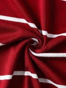 GRDR Men's Contrast Stripe Short Sleeve Knit Sweater, Slim Fit One-Piece, New Summer Raglan Sleeve Pullover Round Neck T-Shirt, Casual Commuter Wear - Burgundy - View 5