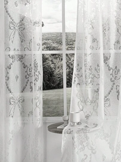 纯色蕾丝窗帘，镂空窗帘，轻薄透光，不透视，适用于客厅、卧室、阳台等场所，可用作装饰隔断帘。