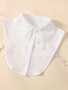 1pc Women's White Water-Soluble Embroidered Detachable Collar - White - View 3