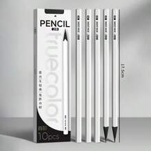 10pcs/1 Box 2B Black Wood Pencil, Green Pole Pencil For Elementary School Students, Kindergarten Practice Pen, No Berry, Durable And Not Easy To Break Core, Return To School, Graduation Gift, Graphite Lead Sketching Pen - Multicolor - View 5