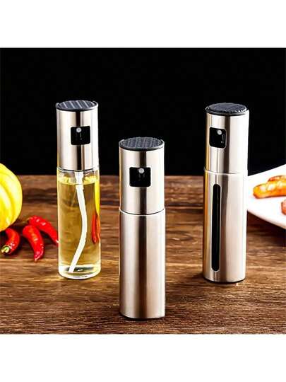1pc Stainless Steel Olive Oil Spray Bottle, Glass Sprayer Bottle, Suitable For Cooking, Baking, Kitchen Seasoning, Leak-Proof Spray Bottle With Built-In Nozzle, 1pc Glass Spray Bottle, Suitable For Air Fryer, Grill, Baking Machine, Can Also Be Used As Kitchen Oil Sprayer, Reduce Oil Intake, Easy To Clean, Kitchen Spray Bottle, Barbecue Seasoning Glass Bottle, Vinegar Spray Bottle, Condiment Bottle, Suitable For Daily Use