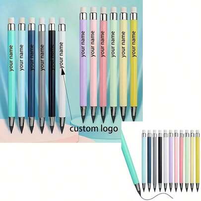 Custom Engraved Macaron Color Eternal Pencil, Personalized No Sharpening Inkless Pen With Name/Text, Reusable Writing Pencil For School & Office, Ideal Gift For Students, Kids & Stationery Lovers