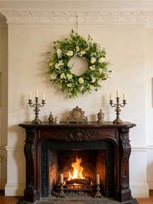 Daisy Wreath, Ins Style Wall Decor Hanging, Artificial Daisy Flower Wreath, Living Room Bedroom Door Decoration, Suitable For Home Decor / Spring Atmosphere Decor, Fireplace Decor, Farmhouse Decor - Multicolor - View 6