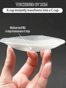 1对3D立体硅胶胸垫，上托式胸垫，聚拢提拉胸部，非常适合泳装和露背连衣裙。 - 彩色 - 查看 4