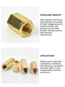 100pcs M3 Brass Hex Standoff, Threaded Through Hole, Brass Hex Nut Spacer, Isolation Support Column - A - View 8