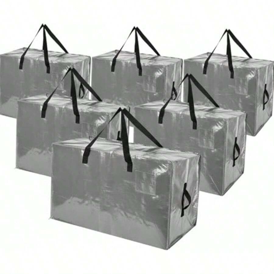 Shappy - 6 bolsas de almacenamiento extragrandes para adornos de Navidad bolsas para mudanzas bolsas de almacenamiento organizadoras de alta resistencia gris 30 x 16 pulgadas 24 x 16 pulgadas 20 - Gris - Ver 1