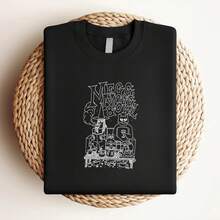 Maglietta da donna con stampa Simon Hanselmann Megg Mogg Owl X SHQ, colore nero, taglia L, maniche lunghe o corte - nero - Visualizzare 3