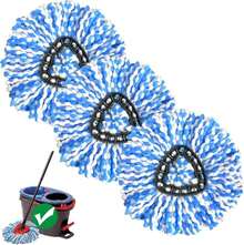 2-Tank Spin Mop Replacement Head, 3 Pack Mop Head Replacement, Microfiber, Machine Washable, Easy To Replace And Deep Cleaning - ColorA - View 1