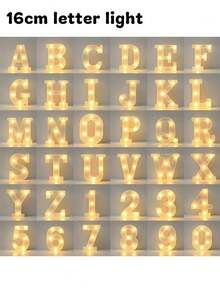 1件白色字母燈，電池供電，16/21cm暖白色LED燈，26個英文字母LED燈，嬰兒房裝飾夜燈，兒童臥室桌面床頭裝飾燈，家居裝飾，情人節LED裝飾燈，家庭派對房牆面裝飾，適用於室內、臥室、客廳、房間、辦公室、派對裝飾、婚禮、情人節、婚禮日、派對裝飾、生日派對、家庭聚會派對、嬰兒房裝飾燈，完美的節日禮物 - 暖白光 - 查看 10