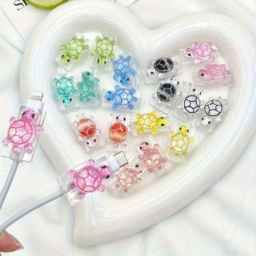 Ống bảo vệ cáp hình rùa hoạt hình dễ thương chất lượng cao, bền và chống mài mòn - Tương thích với tay cầm sạc Apple, thiết kế nhiều màu sắc, phụ kiện sạc Apple/Android, trang trí hình rùa dễ thương, vỏ bảo vệ sống động, phụ kiện nhỏ gọn, tiện ích thú vị, chất liệu bền lâu, bảo vệ thiết bị tiện ích, cần thiết cho người đam mê thiết bị công nghệ. - Nhiều màu - Xem 1