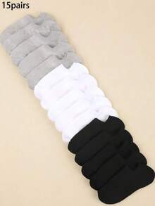 3/6/9/15 Pairs Unisex Versatile Socks, Heart Breathable Casual Low-Cut Socks, Moisture-Wicking Minimalist Style, Suitable For All Seasons And Occasions - Multicolor - View 9