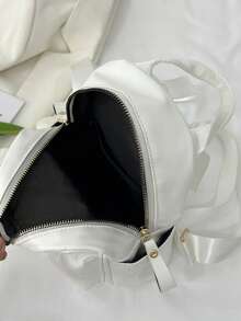 New Fashionable Casual Classic Small Women Backpack, Leather Oxford Dual-Use Handbag - White - View 9