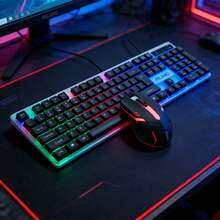 RGB Backlit Wired Gaming Keyboard, Rainbow LED Mechanical-Feeling Keyboard, Silent Keyboard, Suitable For PC Gamers, Compatible With Windows,  Laptops, Desktops, Plug And Play, Durable Detachable ABS Keycaps, Suitable For Gaming And Office Use - 查看 3
