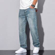 Shendy Vendy Men's Slim Pants, Fashion Stretch Skinny Denim Pants, Classic Men's Jeans With Pocket - 中等水洗藍 - 查看 9