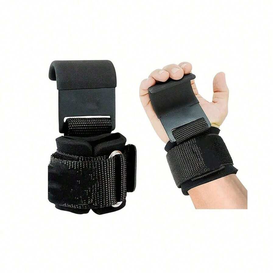 1pc Gym Fitness Weightlifting Wrist Strap Pulling Weightlifting Wrist Guard Fitness Gloves - Black - View 1