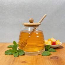 Bamboo Bottom Honey Pot With Spoon - Transparent Glass Food Storage Jar With Airtight Lid, Suitable For Honey, Syrup, Jam. Reusable, Leak-Proof, Stylish Design For Kitchen Countertop Or Dining Table Decor - Multicolor - View 4