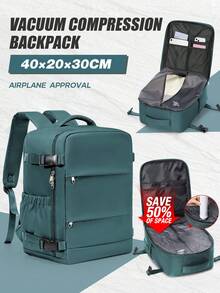 40*30*20cm Vacuum Compression Travel Backpack With Air Pump, Suitable As Carry-On Luggage And Daily Backpack, Unisex Design With Comfortable Back, Dry-Wet Separation Pocket, Airline Approved - Multicolor - View 12