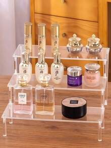 亚克力化妆品收纳盒，多层透明展示架，适用于香水、护肤品、彩妆，可用于浴室和卧室，兼具家居装饰功能，加固稳固的多层设计 - 無色 - 查看 8