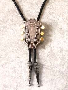 1 chiếc cà vạt bolo hình đầu đàn guitar phong cách retro, phụ kiện kiểu miền Tây nước Mỹ độc đáo. - Nhiều màu - Xem 5