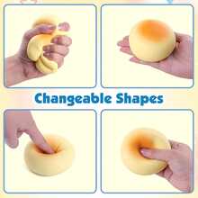 柔软可捏的面包造型玩具，采用逼真柔软的慢回弹PU材质制成，是一款减压挤压球，也是一款感官玩具。法棍面包造型的熊头减压玩具，柔软的减压球，可作为手持桌面玩具，缓解焦虑，适合教室、户外和办公室使用，也可作为桌面装饰、课堂奖励、派对礼物和节日礼品。 - 彩色 - 查看 7