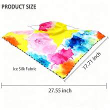 1pc Women's Breathable Ice Silk Full Face Mask For Summer Outdoor Use, Lightweight Neck Gaiter, Elastic Ear Loops, Multiple Patterns, Moisture-Wicking, Sun Protection, Dust-Proof Face Mask Bandana, Portable & Durable, Soft & Comfortable, Hand Washable, Suitable For Hiking, Daily Wear, Cycling, Outdoor Sports, Beach Dates - Color - View 2