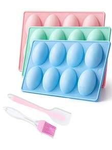 Khuôn silicon 8 ngăn hình trứng Phục Sinh bằng sô cô la, dùng làm đá viên, bánh pudding, thạch, món tráng miệng, xà phòng, khuôn nướng. - Nhiều màu - Xem 5