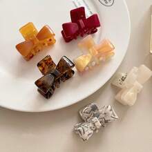 Acetate Bow Claw Clip Half-Up Hair Claw Women's Back Of Head Hair Clip Small Hairpin High-End Headwea - Multicolor - View 9