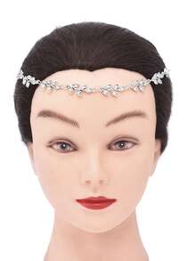 Bohemian Style Silver Leaf Hair Chain Headband, Multi-Layer Bridal Headpiece, Jewelry Festival Halloween Wedding Hair Accessories For Women,Summer,Holiday,Travel - Multicolor a - View 4