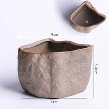 Ceramic Succulent Pot Wear Resistant Stone Shape Cactus Succulent Miniature Garden Bonsai Flowerpot For Home Office Table Desk Decoration - A - View 17