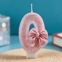 1 peça/2 peças Velas Numéricas Criativas de 0 a 9, Design de Laço Rosa e Foguete Espacial Azul Escuro, Adequado para Meninos e Meninas, Velas Decorativas para Bolos, Velas para Festas Temáticas, Ideal para Aniversários de Crianças, Aniversários e Chás de Bebê - Arco/Foguete - Visão 15