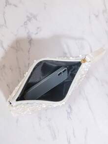 Ví cầm tay lấp lánh dành cho nữ - Màu be - Xem 4