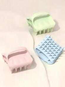 Elastic Silicone Hair Washing Brush, Hollow Massage Scalp Cleansing, Damage-Free Hair Washing Tool, Stress Relief, Multi-Function Comb - Multicolor - View 3