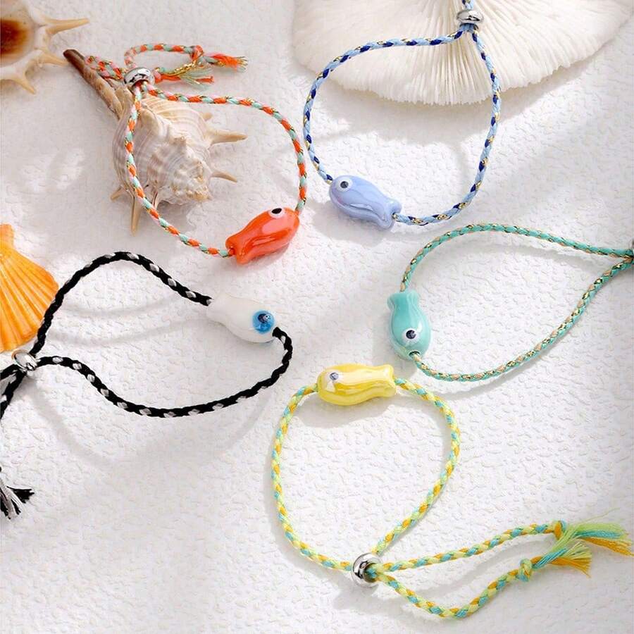 可爱的陶瓷鱼手链，适合日常佩戴 - 魚 - 查看 1