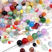 50g/Pack, 3-12mm Mixed Multicolored Glass Beads, Suitable For DIY Jewelry Making, Necklaces And Bracelets Crafts, Women Handmade Materials - Multicolor - View 6