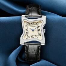 Elegant Ladies Geometric Shape Design Dial Roman Numeral Scale Business Women's Quartz Movement Analog Watch - one-size - View 12