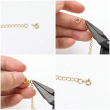 Khóa cài hạt cườm dạng lò xo mạ vàng 14k và mạ bạc, có vòng nối hở, dùng để làm đồ trang sức. - Nhiều màu - Xem 3